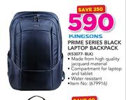 Kingsons Prime Series Black Laptop Backpack KS3077-BLK