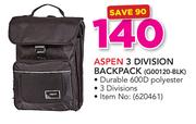 Aspen 3 Division Backpack G00120-BLK