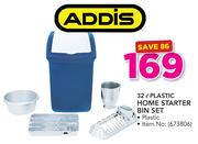 Addis 32Ltr Plastic Home Starter Bin Set