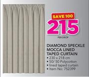Always Home Diamond Speckle Mocca Lined Taped Curtain-Per Drop