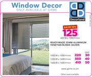 Decorland Ready-Made 25mm Aluminium Venetian Blinds Silver-1200X1600mm