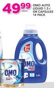 Omo Auto Liquid 1.5Ltr Or Capsules 14 Pack-Each