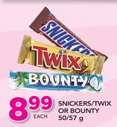 Snickers/Twix or Bounty-50/57g Each