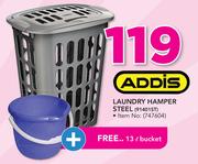 Addis Laundry Hamper Steel With Free 13Ltr Bucket