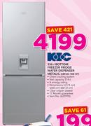 KIC 336Ltr Bottom Freezer Fridge With Water Dispenser Metallic KBF634 1ME WT