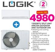 Logik 12000BTU Split Unit Aircon Outdoor And Indoor Unit