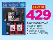 HP 652 Value Pack F6V25-24-8008