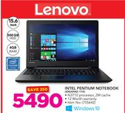 Lenovo 15.6" Intel Pentium Notebook Ideapad 110