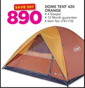 Camp Master 4 Sleeper Dome Tent 420 Orange