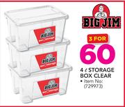 Bigjim 4Ltr Storage Box Clear-For 3
