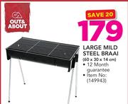 Out & About Large Mild Steel Braai 60x30x14cm
