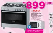 Bosch 90cm Gas Stove-HSG734355Z + Logik 20ltr Manual Microwave Oven