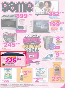 Game Malawi : Nobody Beats Our Big Brand Prices (7 Sep - 20 Sep 2017), page 1