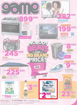 Game Malawi : Nobody Beats Our Big Brand Prices (7 Sep - 20 Sep 2017), page 1