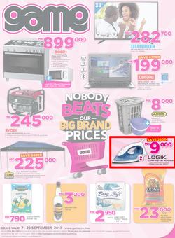 Game Malawi : Nobody Beats Our Big Brand Prices (7 Sep - 20 Sep 2017), page 1