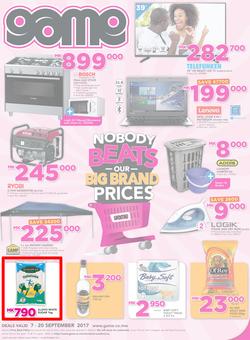 Game Malawi : Nobody Beats Our Big Brand Prices (7 Sep - 20 Sep 2017), page 1