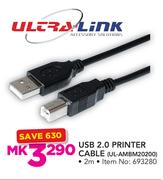 Ultra Link USB 2.0 Printer Cable-UL-AMBM20200