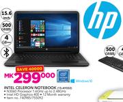HP 15.6" Intel Celeron Notebook-15-AY032