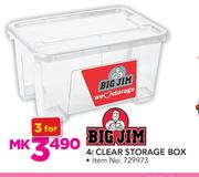 Big Jim 4Ltr Clear Storage Box-For 3 