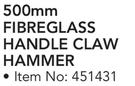 Fragram 500mm Fibreglass Handle Claw Hammer