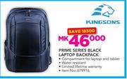 Kingsons Prime Series Black Laptop Backpack
