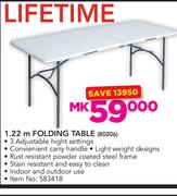 Lifetime 1.22m Folding Table
