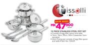 Tissolli 15-Piece Stainless Steel Pot Set-Per Set