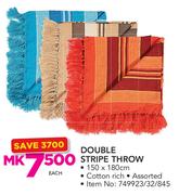 Mainstays Double Stripe Throw-150 x 180cm Each