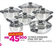 Mainstays 12-Piece Stainless Steel Pot Set-Per Set
