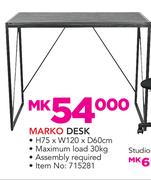 Marko Desk-H75 x W120 X D60cm