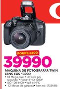 Canon Máquina de Fotografar Twin Lens EOS 1300D