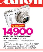 Canon Máquina de Fotografar Branca Bridge SX610