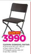 Rattan cadeira dobrável