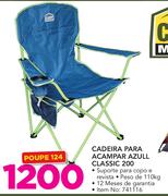 Campmaster cadeira para acampar azull classic 200