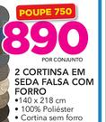 Mainstays 2 cortinas em seda falsa com forro-por conjunto