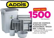 Addis jogo de cozinha plastico com acessorios "Bigga Bin" 5 pecas-por conjunto