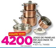 Mainstays jogo de panelas em aço inox 10 pecas-por conjunto