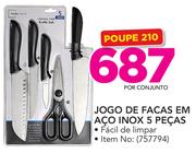 Mainstays jogo de facas em aco inox 5 pecas-por conjunto