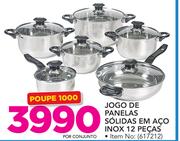 Mainstays jogo de panelas sólidas em aço inox 12 pecas-por conjunto