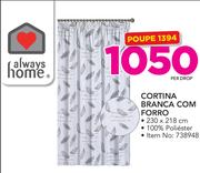 Always Home cortina branca com Forró-per drop