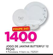 Always Home jogo de jantar butterfly 12 pecas-por conjunto