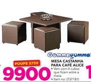 Gomma Gomma mesa castanha para café Alice