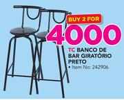 TC banco de bar giratório preto-For 2