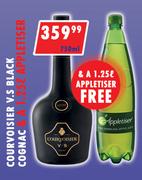 Courvdisier V S Black Cognac 750ml & Free 1.25Ltr Appletiser