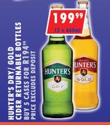 Hunter's Dry/Gold Cider Returnable Bottles-12 x 660ml