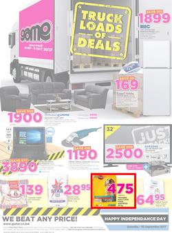 Game Botswana : Truck Loads Of Deals (28 Sep - 11 Oct 2017), page 1