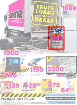 Game Botswana : Truck Loads Of Deals (28 Sep - 11 Oct 2017), page 1