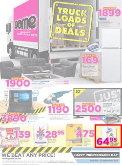 Game Botswana : Truck Loads Of Deals (28 Sep - 11 Oct 2017), page 1