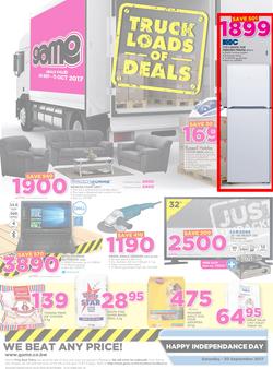 Game Botswana : Truck Loads Of Deals (28 Sep - 11 Oct 2017), page 1