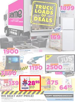Game Botswana : Truck Loads Of Deals (28 Sep - 11 Oct 2017), page 1